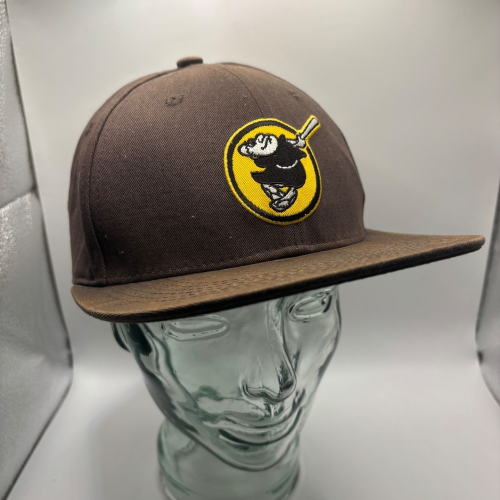 Vtg Melonwear San Diego Padres Swinging Friar Snapback Hat Brown Yellow MLB Cap - Picture 1 of 8